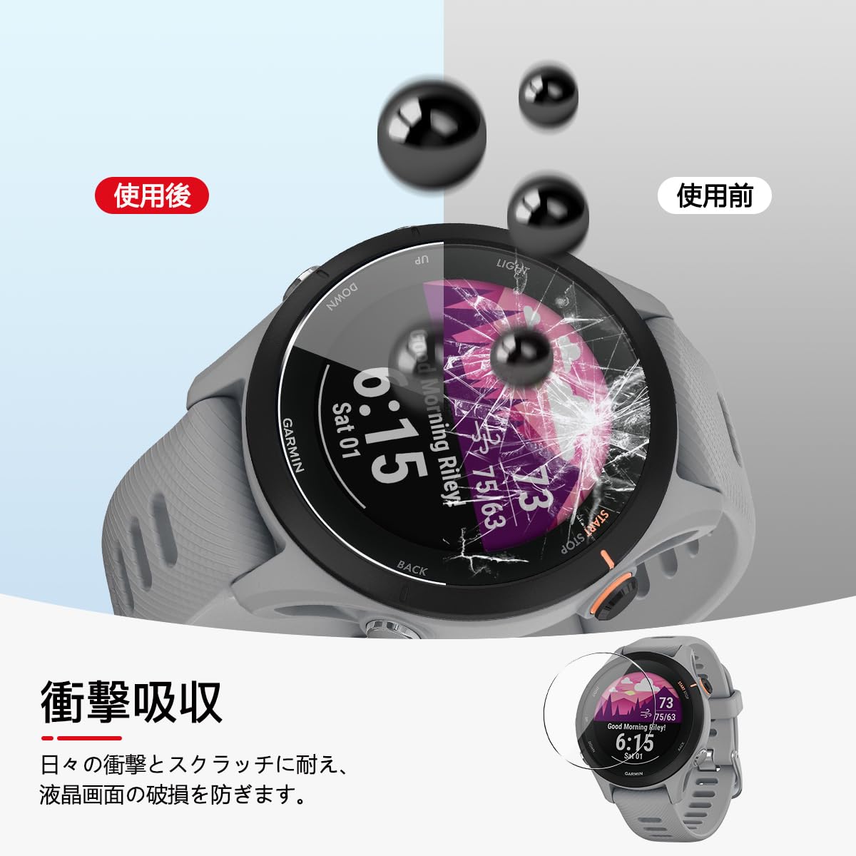 GARMIN ガーミン Forerunner 255s【9Hガラスフィルム】 Amazon | 対応 GARMIN Forerunner 255S Music/Forerunner 255s ガラス