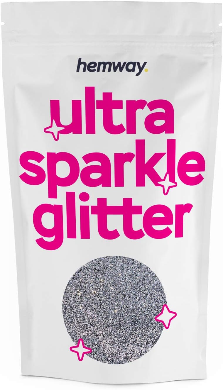 Hemway Ultra Sparkle Glitter Silver 100g, Standard Size