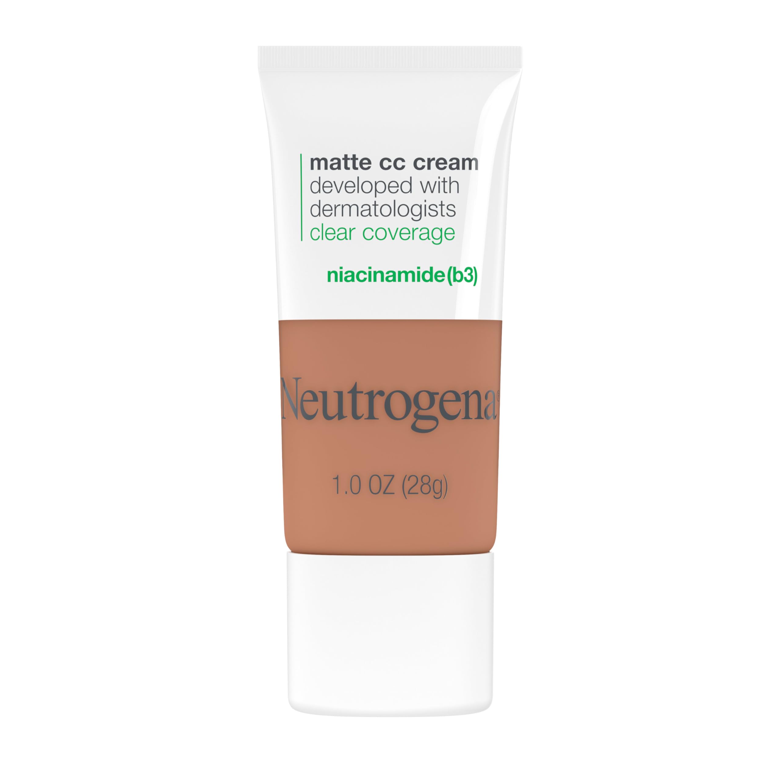 Neutrogena Clear Coverage Flawless Matte CC Cream, Maple, 1 oz 7.0 Maple 1 Ounce (Pack of 1)