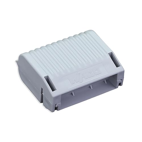 207-1432  WAGO Gelbox para conectores de la serie 221  Protección de humedad  Certificado IPX8  10 AWG  Gris, carcasa sin etiquetas  Mediano  Caja