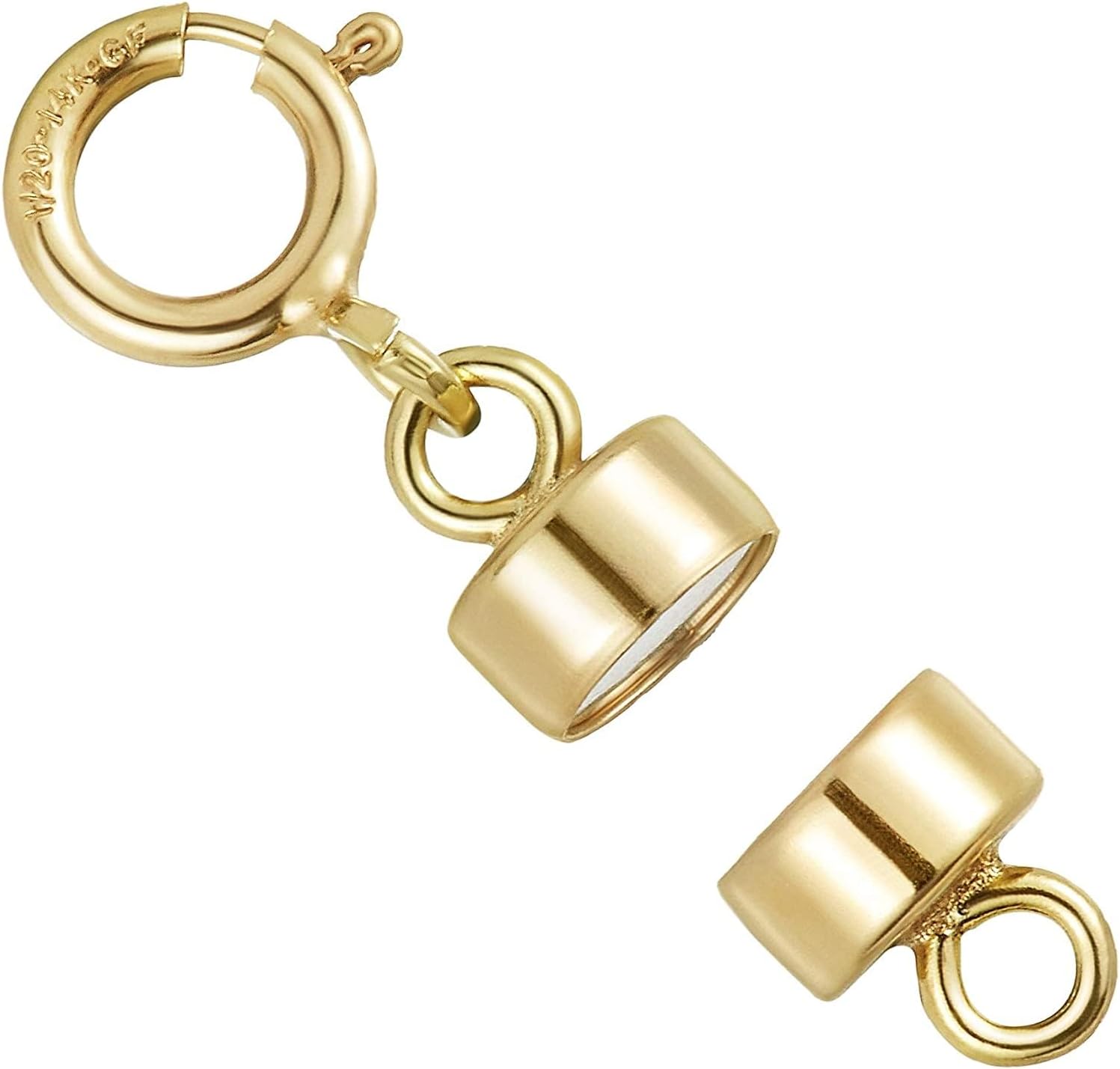 3 Pack-14K Gold Filled 4 mm Magnetic Clasp Converter Extenders for Necklaces Bracelets Anklets with 5.5mm Spring Ring Clasp Made in USA