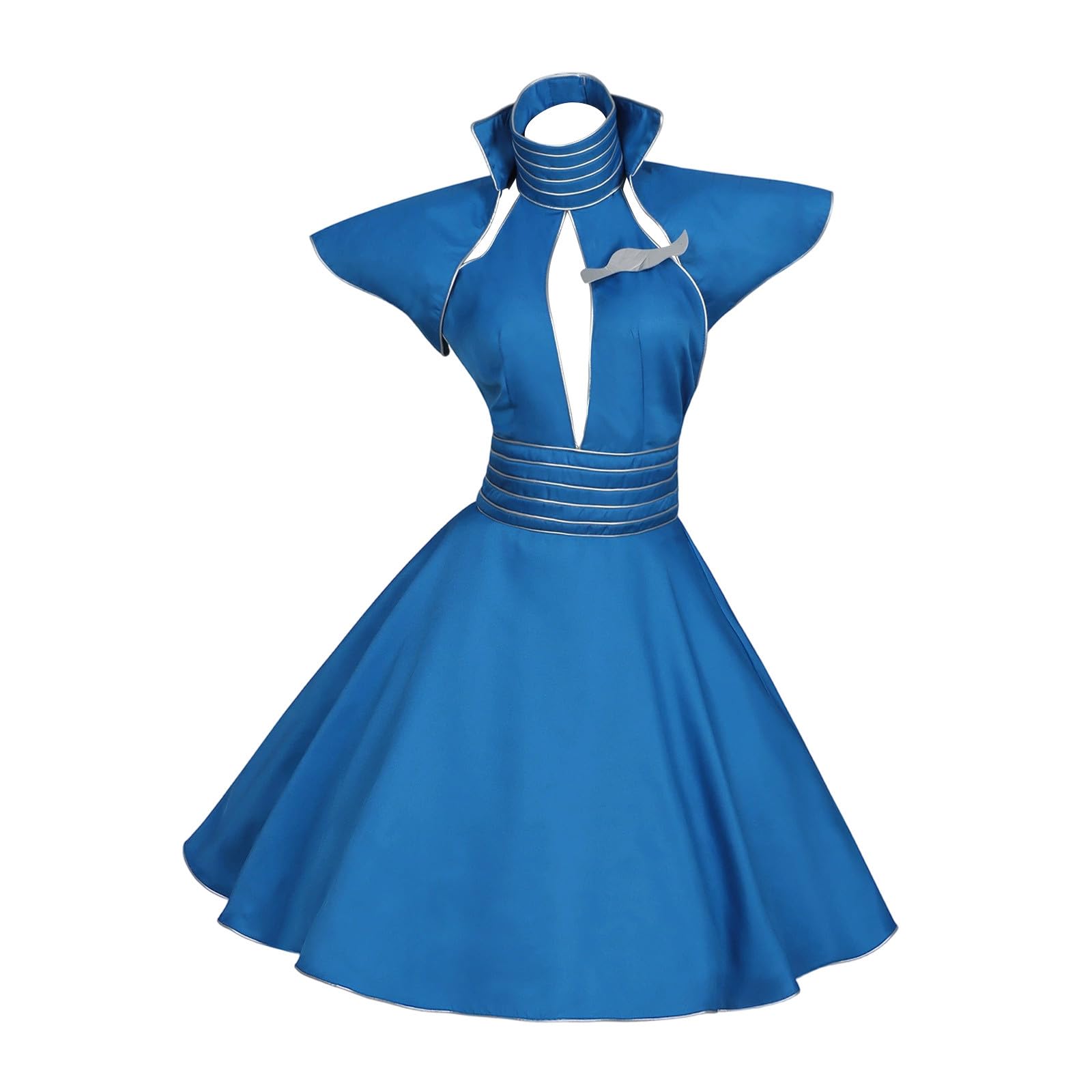 Costume da Donna Di Classe con Distintivo e Fascia per Capelli Vittoriano Gonna Punk Rinascimentale con Orlo Irregolare Abito Posteriore Lungo Gonna da Pirata Travestimento Di Halloween