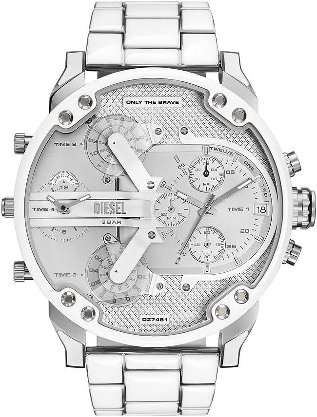 Diesel Mr. Daddy Watch for Men, Quartz Multifunctional Movement with Stainless Steel Strap