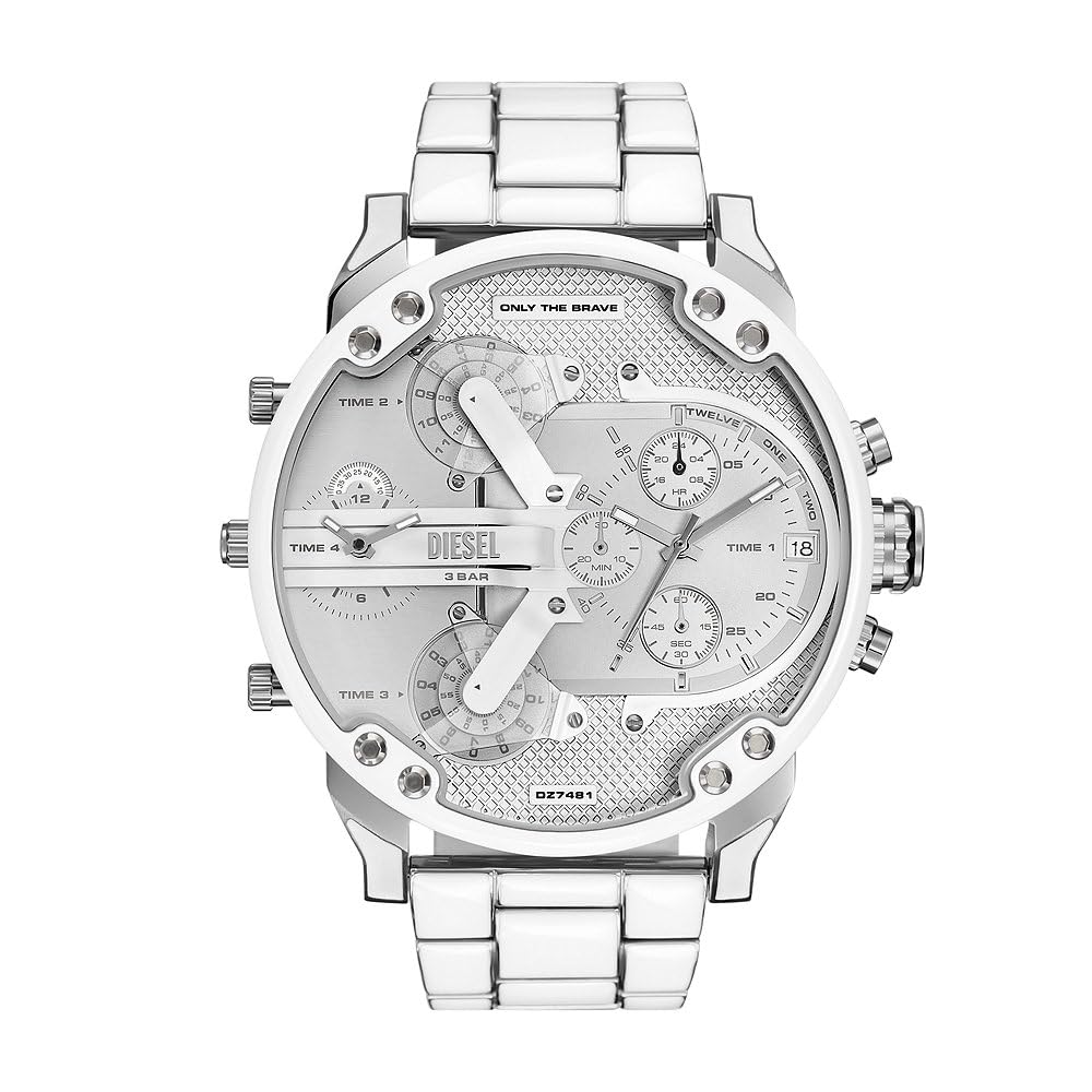 Diesel Mr. Daddy Watch for Men, Quartz Multifunctional Movement with Stainless Steel Strap