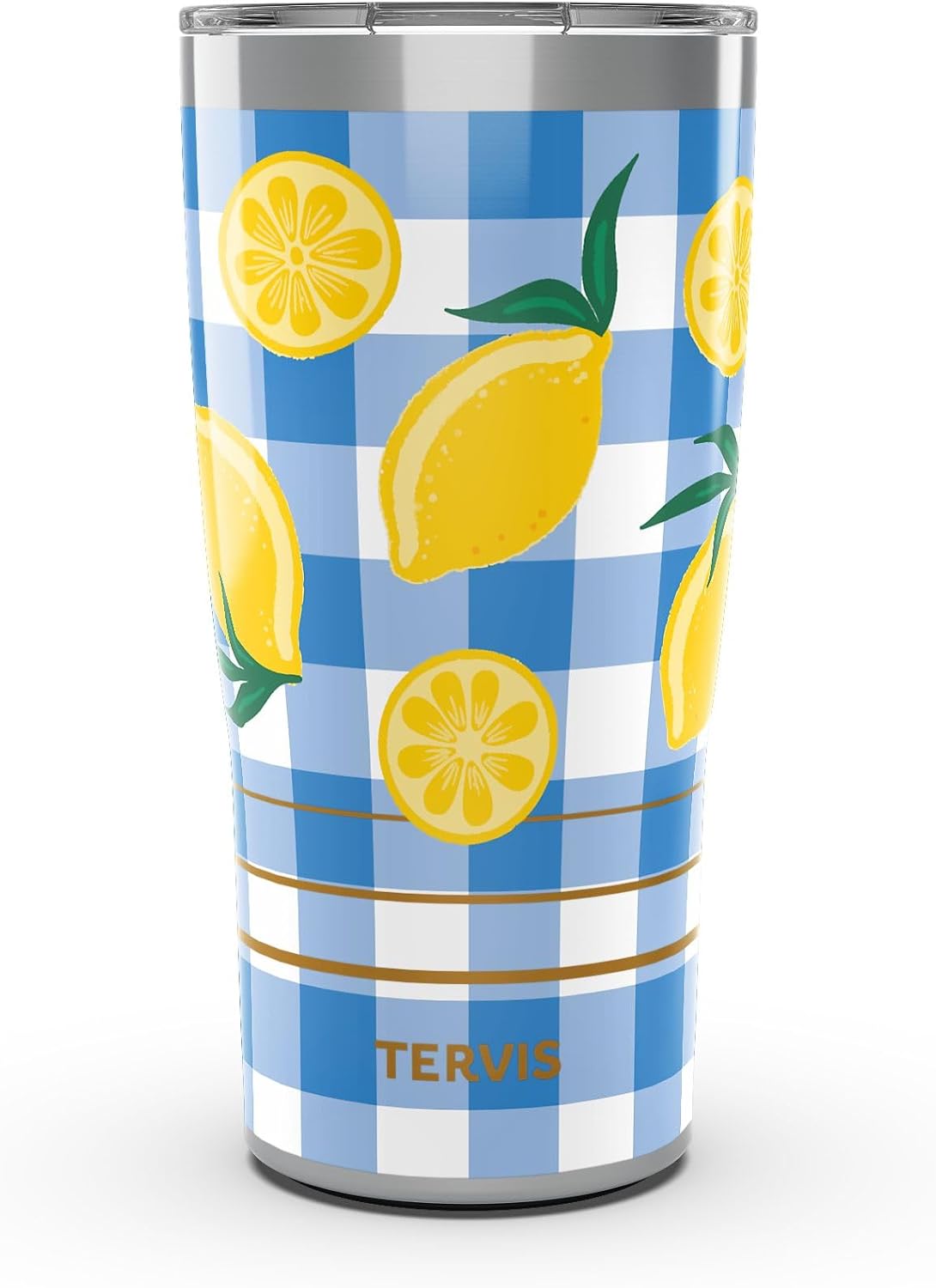 Tervis Traveler Lemon Picnic Made in USA Double Walled Insulated Tumbler Travel Cup Keeps Drinks Cold & Hot,