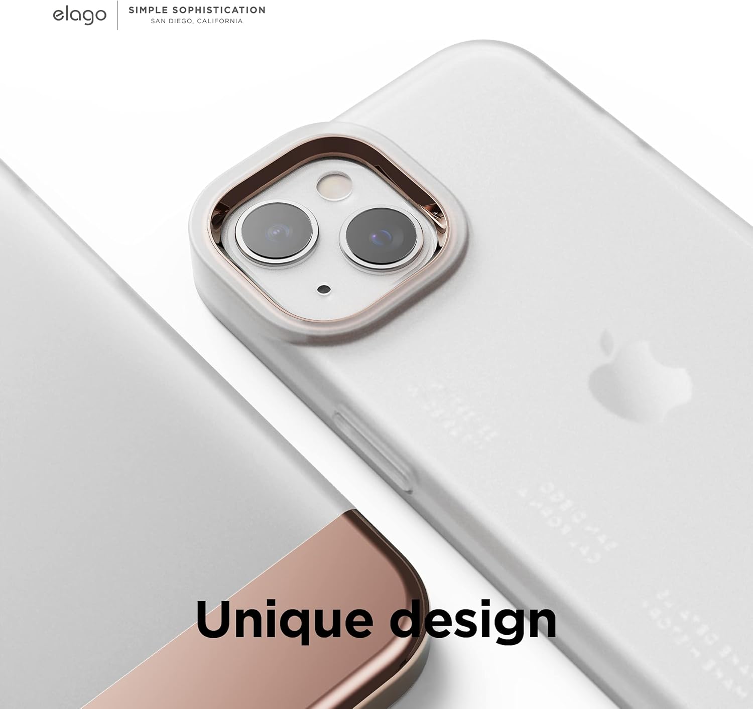 elago Glide Armor Case Designed for iPhone 13 Case, Drop Protection, Shockproof Protective TPU Cover, Upgraded Shockproof, Mix and Match Parts, Enhanced Camera Guard [Clear/Rose Gold]