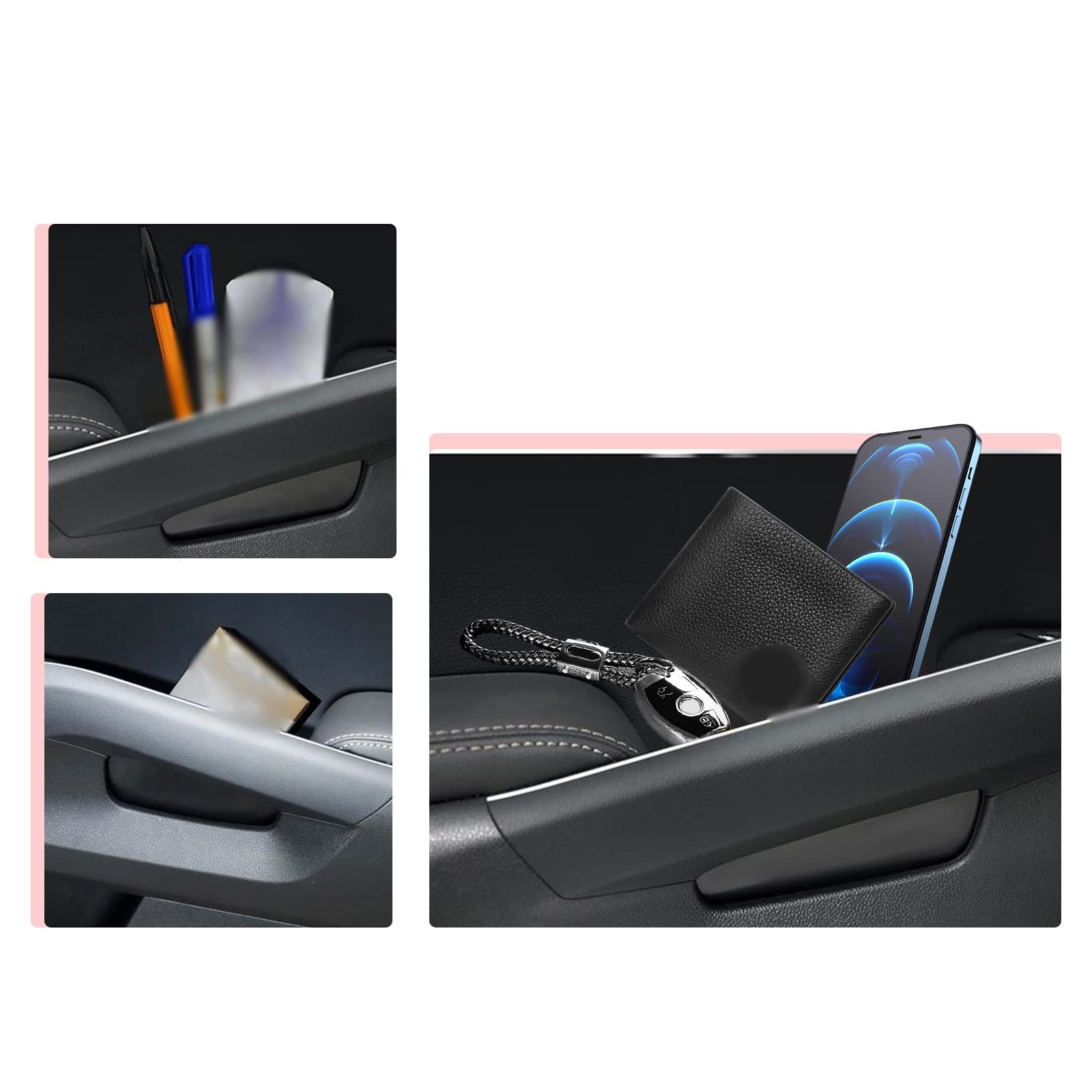 Organizer Porta Laterale Per Kia Sorento 2016-2020 - 4 Pezzi Neri, Per Porta Anteriore E Posteriore