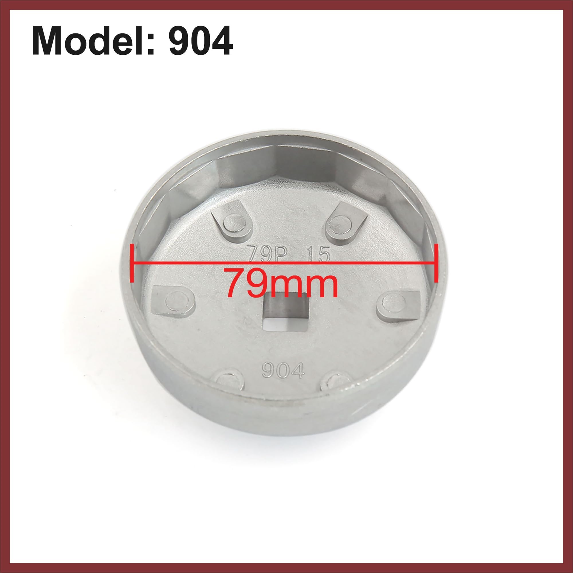 HEROFFIX 1/2 Inch Square 15 Flutes 79mm Cap Oil Filter Wrench Car Remover Tool for Hyundai Replace Parts