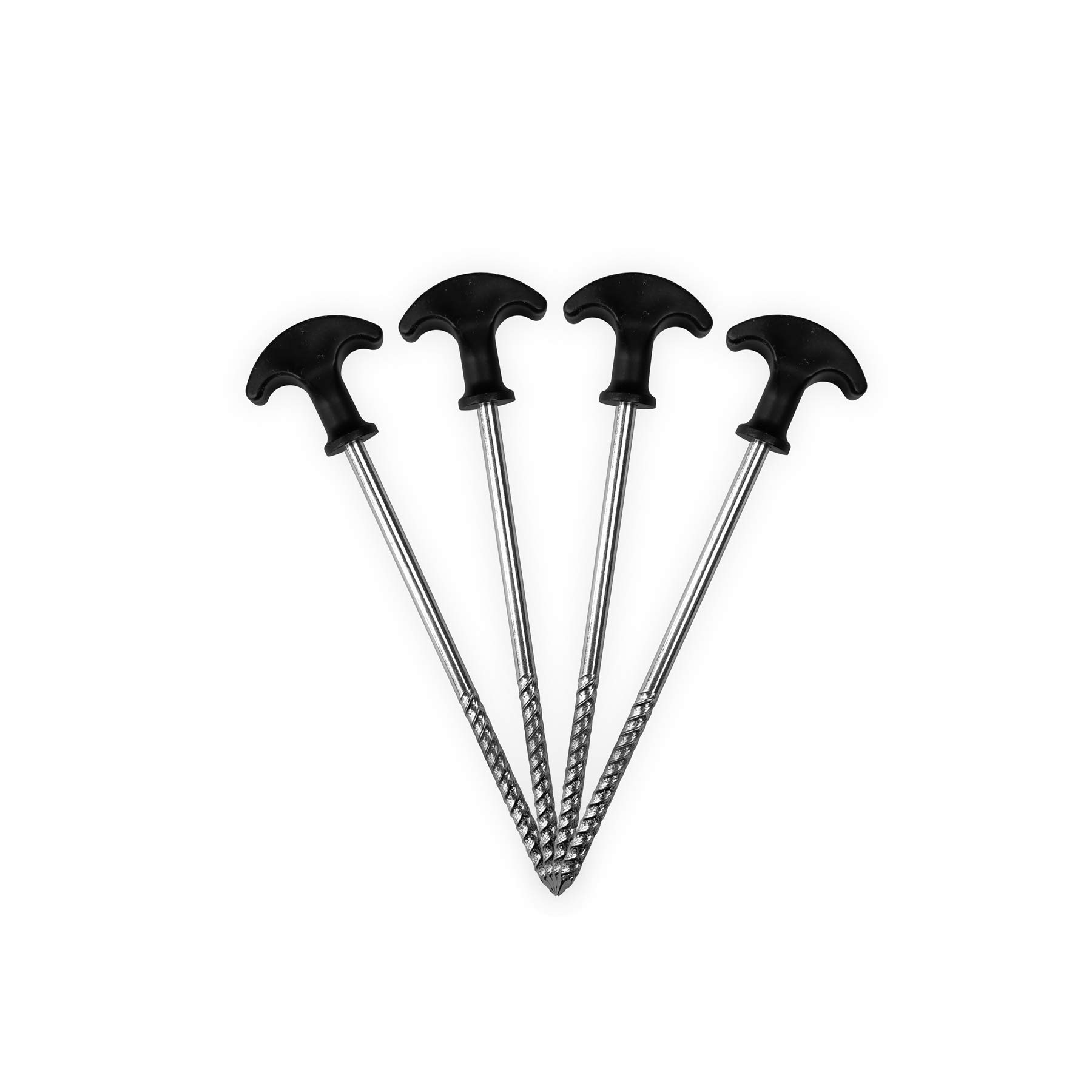 KCT 8 pc Heavy Duty Bivvy Tent Camping Screw Pegs Plastic Top 20cm Ground Sheet Stakes Fishing
