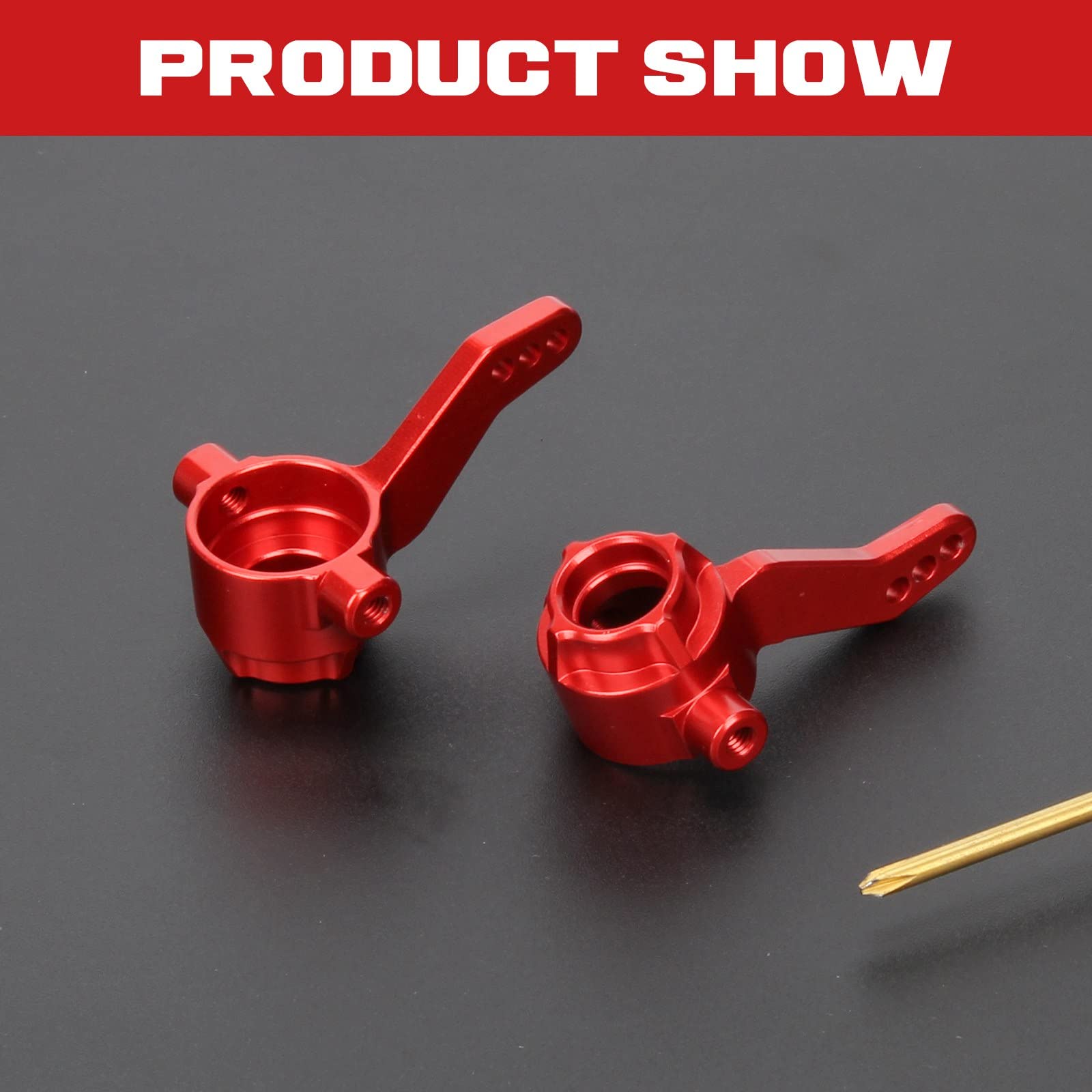 RCAWD Bloques de dirección de aleación para 1/10 ARRMA 3s y Mega550 Vorteks Senton Granite Big Rock Typhon actualizar parte 2pcs/set (rojo)
