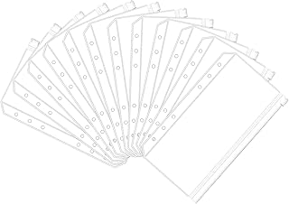 Smarpau Cash Envelopes, 12PCS A6 Budget Binder Pockets, 6 Holes Plastic Notebooks Binder Zipper Folders, Waterproof Money Saving Wallet Accessories for Cash, Money, Cards, Photos