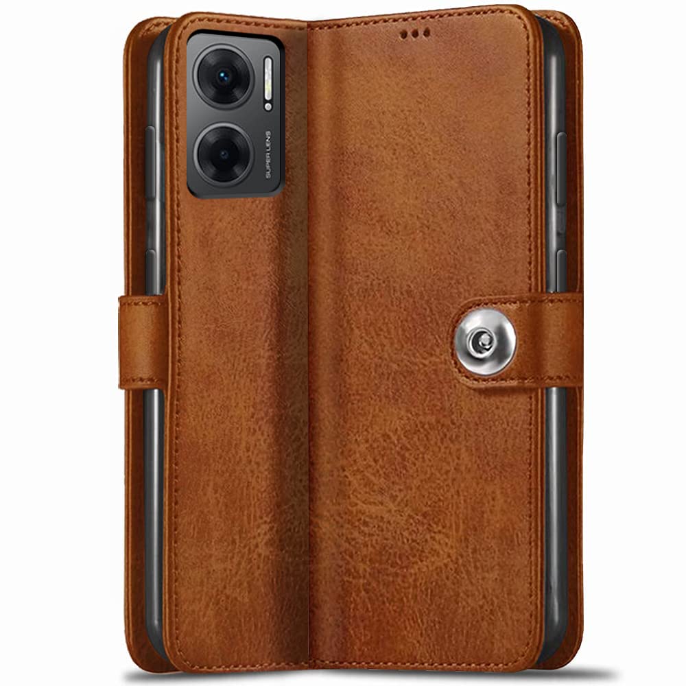 TheGiftKart Flip Back Cover Case for Redmi 11 Prime 5G | Genuine Leather Finish | Designer Button | Inbuilt Pockets & Stand | Flip Back Case Cover for Redmi 11 Prime 5G (Brown) (B0BDMNQGXM) Amazon Price History, Amazon Price Tracker