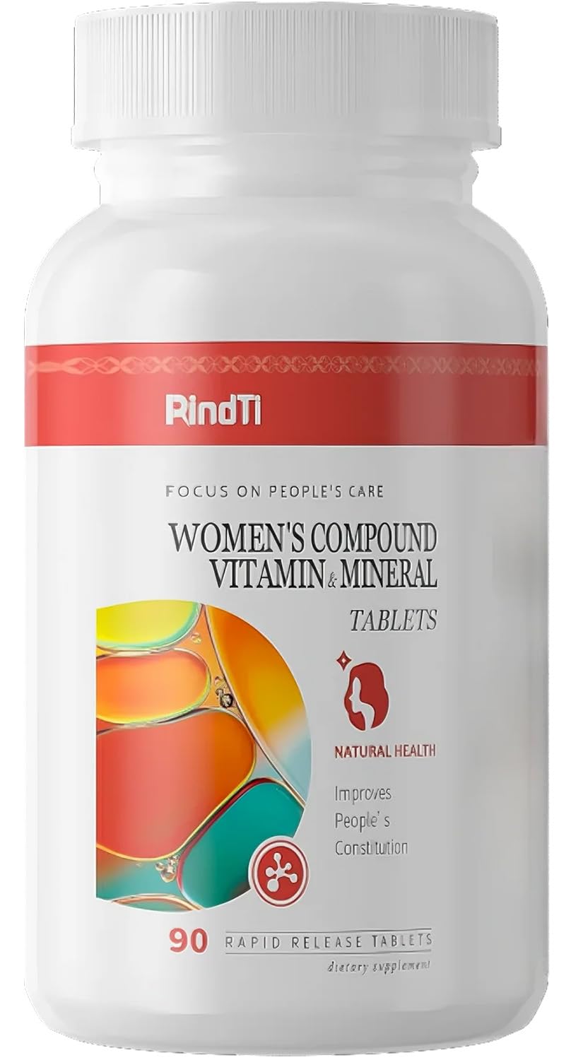 RindTi Multivitamin for Women 50+, Daily Women 50+ Multi-Vitamin with Vitamins A, B,C, E for Energy, & Bone & Immune & Skin& Hair Support, 90 ct