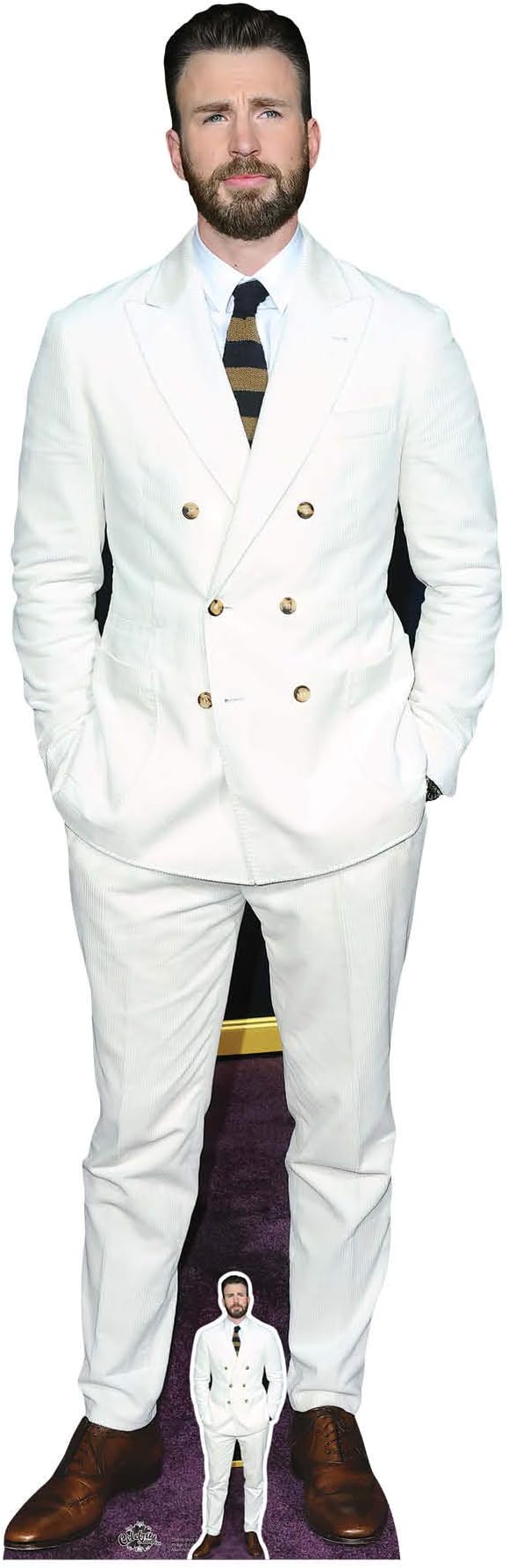 STAR CUTOUTS CS890 Chris Evans Lifesize Cardboard with Free Mini Standee Great for Fans, Gifts, Birthdays & Parties