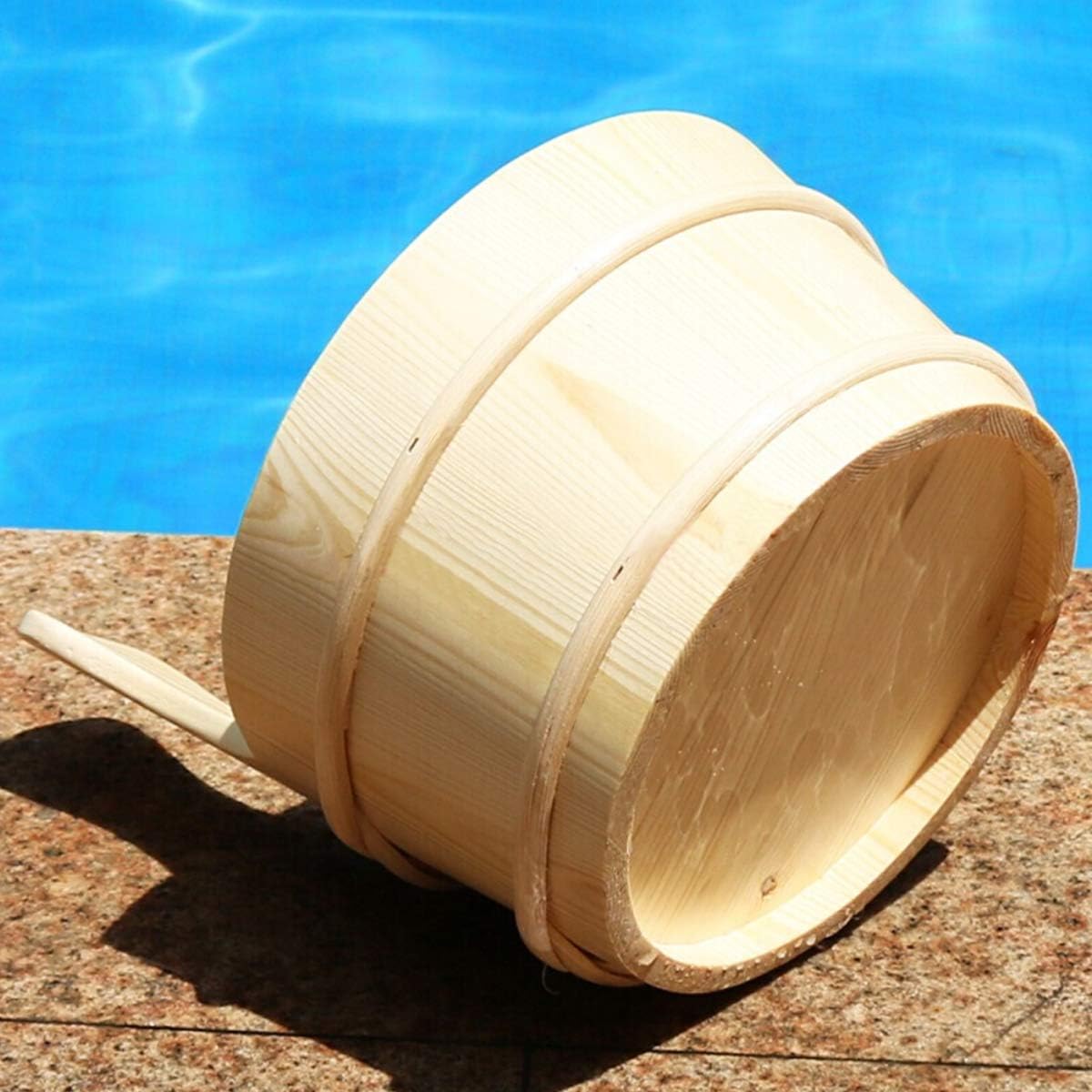 Bottom view of the wooden sauna bucket