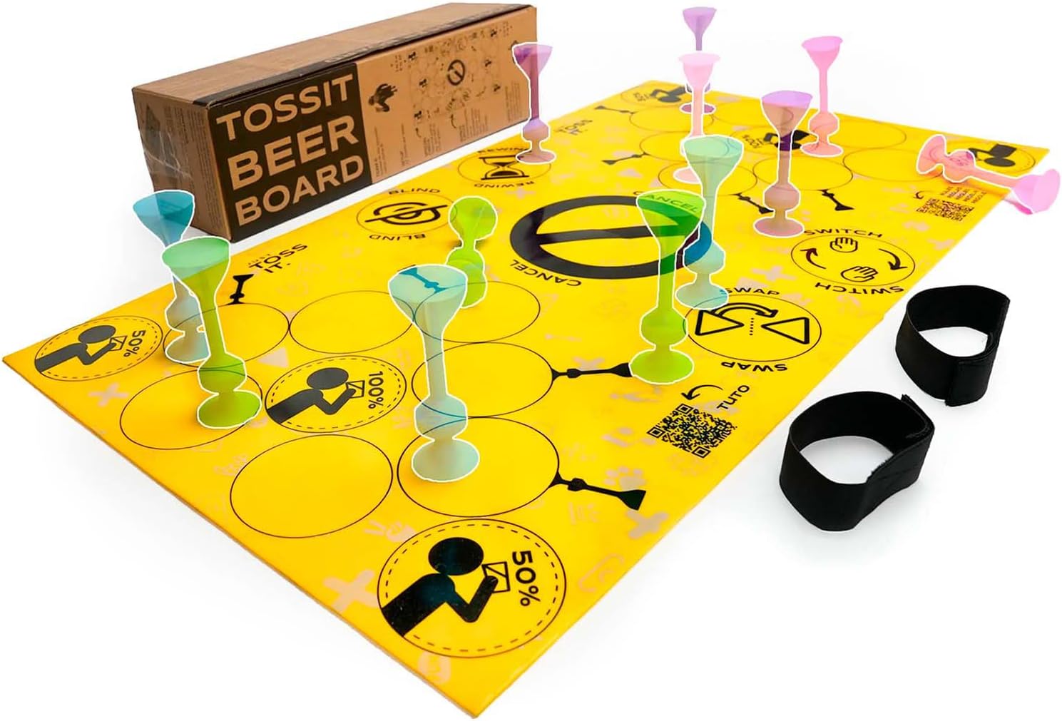 TOSSIT Silicone Toss Game Boards, Reversible Suction Cup Darts Boards for Indoor & Outdoor Play, Multiple Game Modes for Family, Friends and Parties