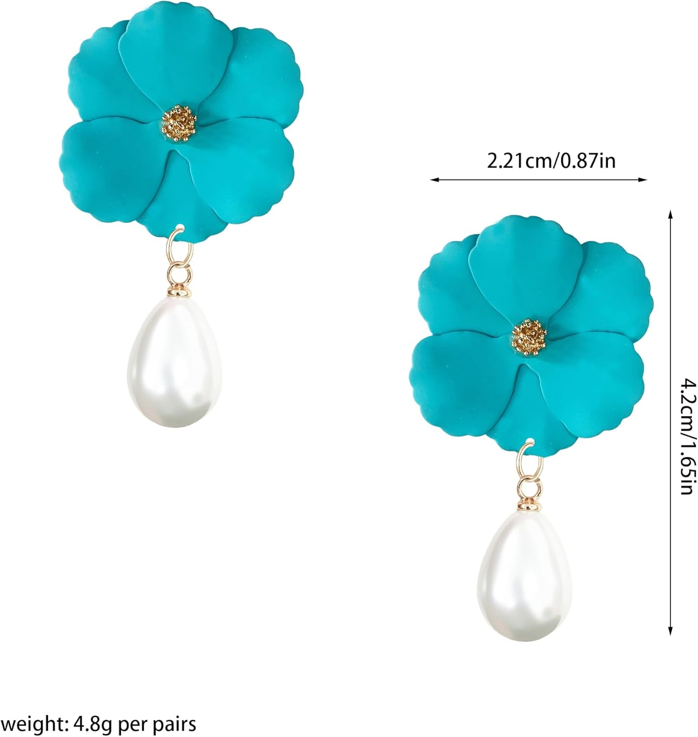 Flower Pearl Stud Earrings for Women Pearl Floral Studs Earrings for Mother Daughter Bridal Birthday Valentine Day - Image 4