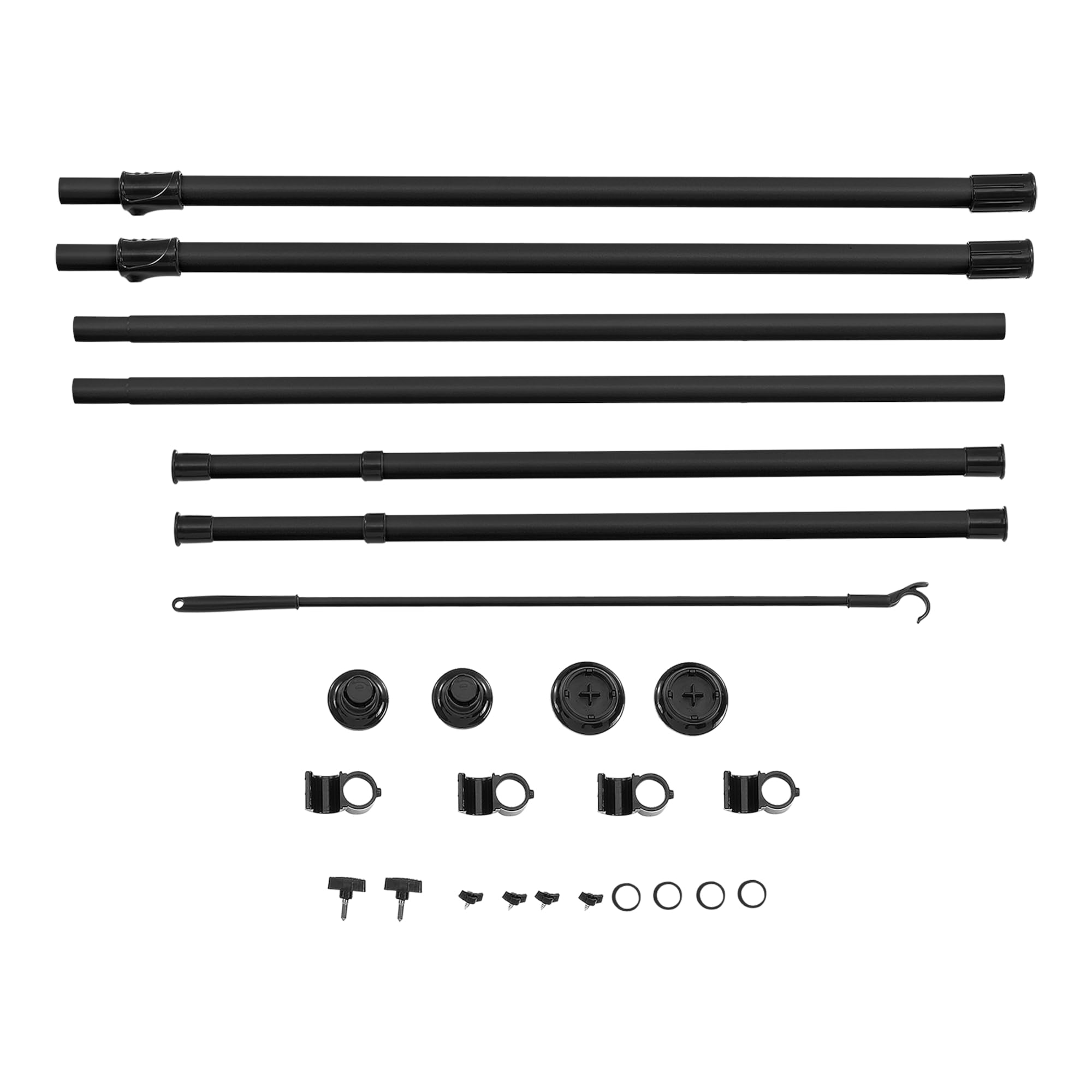 [en.casa] Perchero Burro Ropa Telescópico Vestidor Abierto Altura 105-278 x 75 - 115 cm Ajustable 2 x Barras Máx. 20 kg Fácil de Instalar Acero Plástico - Negro