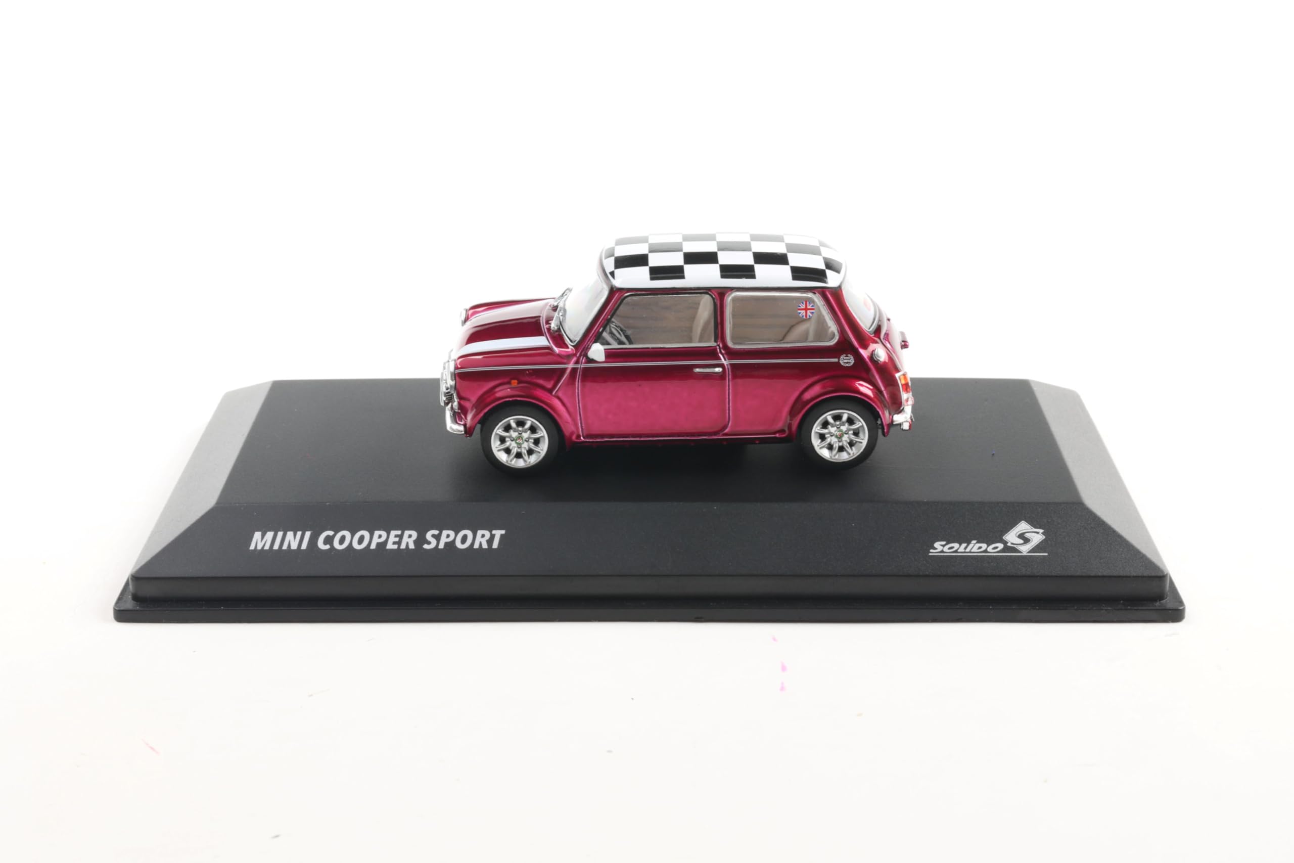Solido Mini Cooper Sport 1997 - Modellino di auto Die-Cast, in cartone da finestra con base in plastica, modello da collezione di piccole auto, classico, viola, 1:43