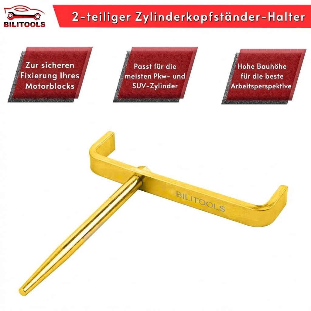 BILITOOLS Universeller Zylinderkopfständer Serviceständer zum Beschädigungsfreien Arbeiten an Zylinderköpfen | besonders für Motoren mit oben liegender Nockenwelle