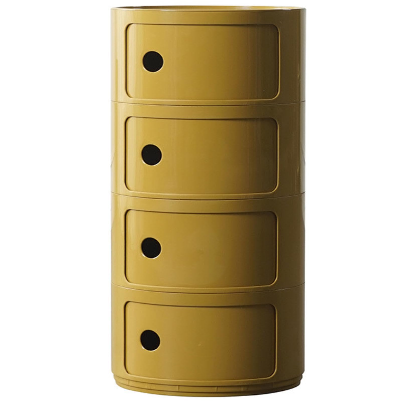 Armoire de salle de bain ronde et cuisine gain de place jaune