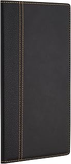 Securit Trendy Menu Range - Faux Leather Bill Presenter for Restaurants & Cafes with Inner Card Slot, Check Card Holder, Bill Book, Check Presenter - Black