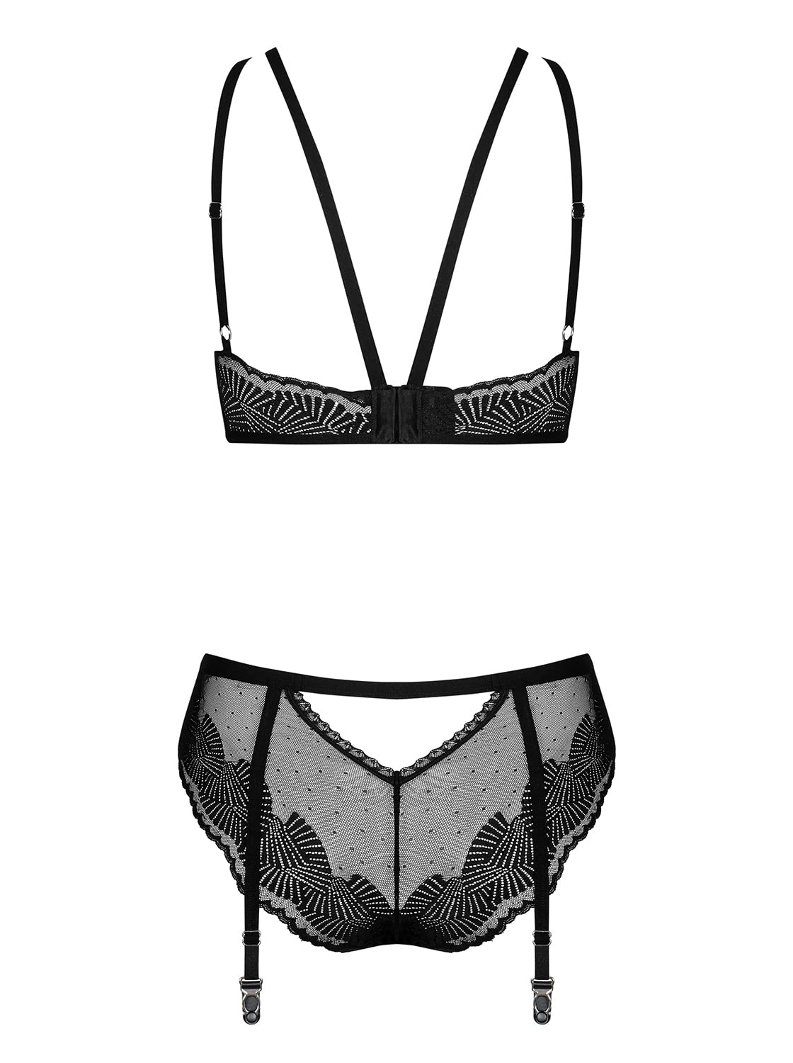 Obsessive Damen BH-Set mit Strumpfhaltern M2548