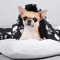 Vista 4 de Comsmart - Manta cálida con estampado de huellas para perros y gatos