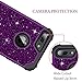 LONTECT for iPhone 8 Plus/iPhone 7 Plus Case, Glitter 3 in 1 Heavy Duty Sturdy High Impact Hybrid Shockproof Protective Cover, Shiny Purple/Black