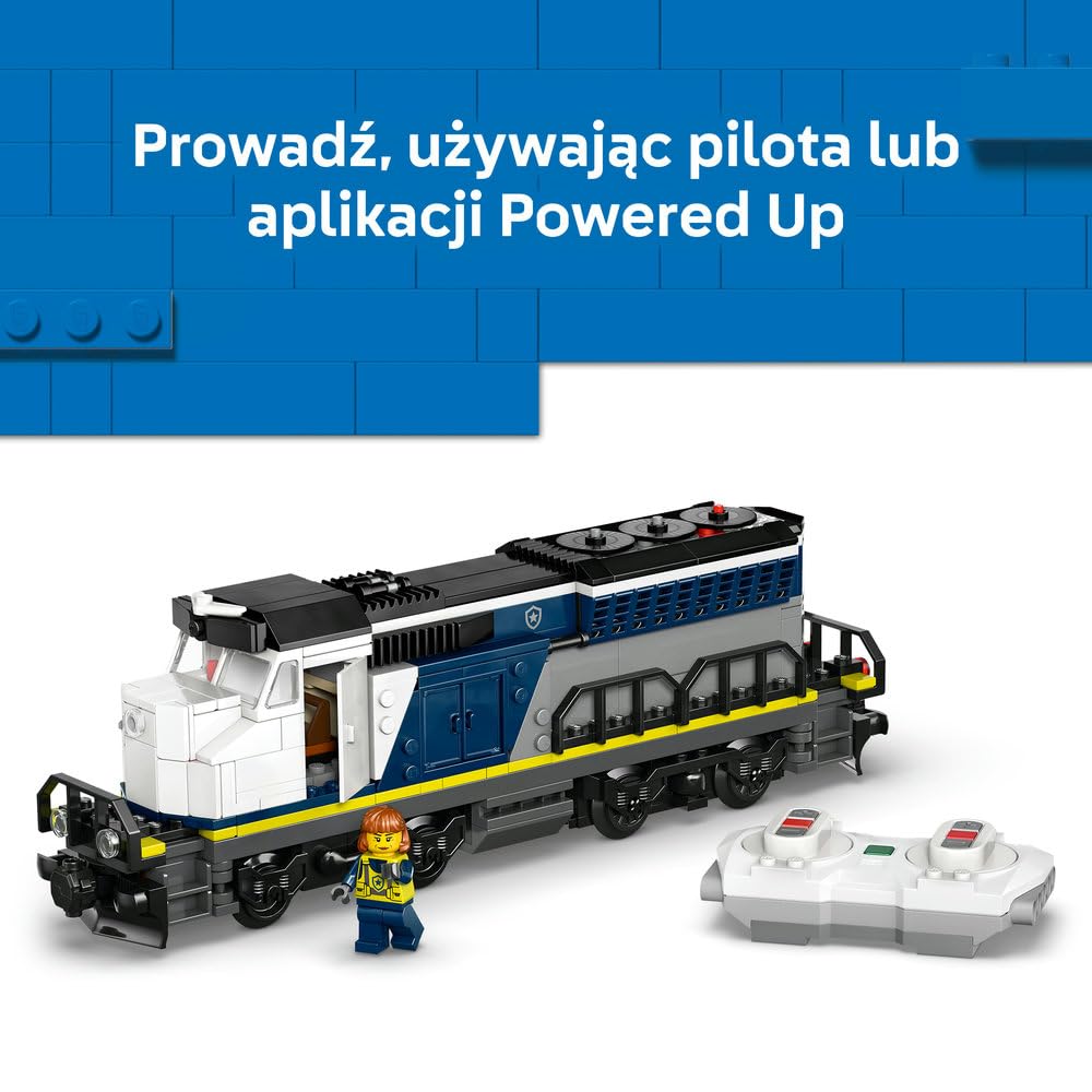 LEGO City Napad na policyjny pociąg 60508 | Pociąg dla dzieci, duży zestaw klocków konstrukcyjnych, prezent dla chłopca i dziewczynki 7+, Powered Up, 1313 elementów