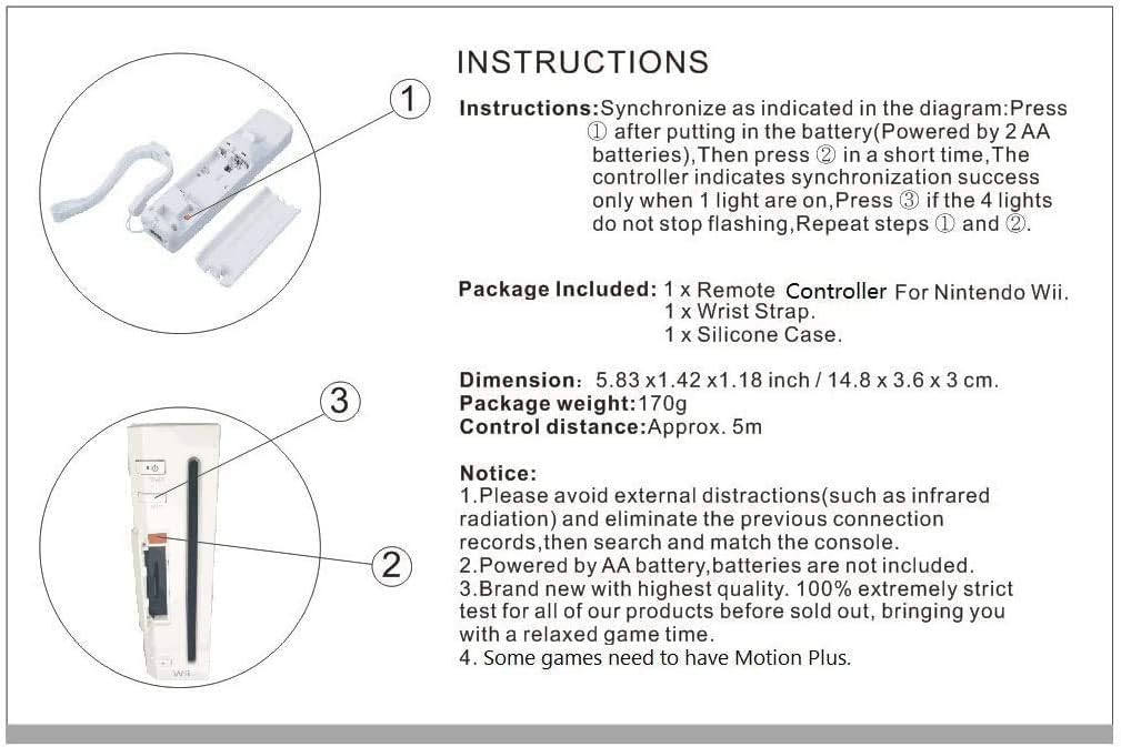 Lyyes Wii Controller with Motion Plus Wii Motion Remote with Nunchuck for Wii Wii U (Blue) : Video Games