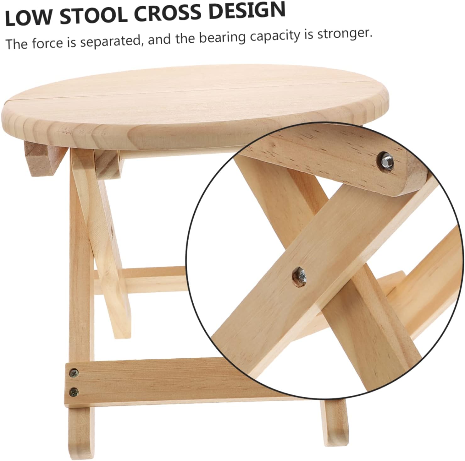 Folding Wooden Step Stool for Adults Non-Slip Home Shoe Changing Footstool Lightweight and Compact Design for Living Room and Bathroom Use