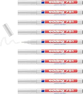 edding 751 paint marker - white - 10 pens - round tip 1-2 mm - paint ...
