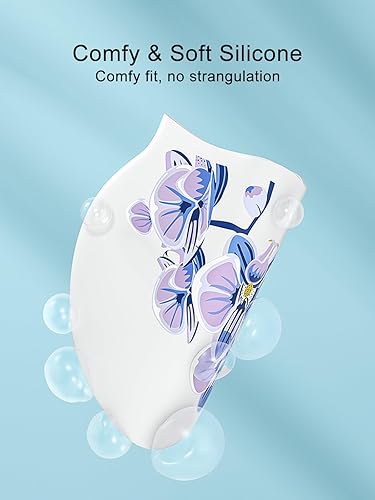 Miniatura 3 de Gorra de natación de silicona, gorra de natación YondestStars para mujereshombresjóvenes, gorras de baño para cabello largo y corto, accesorios de