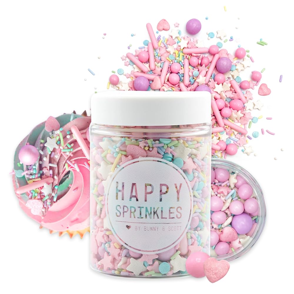 HAPPY SPRINKLES Pastel Vibes 180g | Bunter Streusel Mix Mit Schokolade Zum Dekorieren | Ideale Tortendeko | Für Kekse, Eis & Kuchen Geeignet