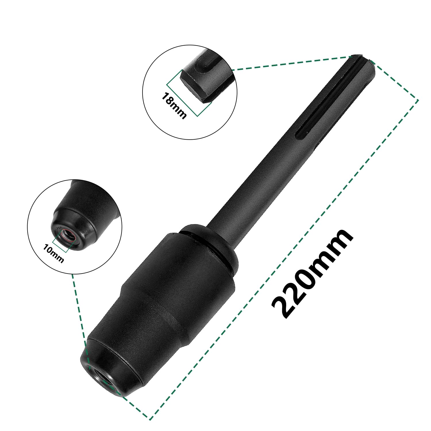 Monkey King Bar SDS Max à SDS Plus Adaptateur(250MM)-Marteau de perçage Mandrin à serrage rapide Prise électrique Mandrin de perçage Marteau perforateur