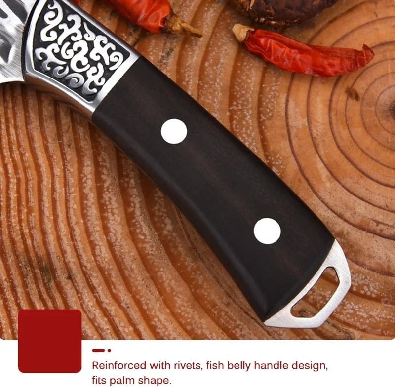 MAYIT Meat Cleaver Knife, 7.1 Inch Forged Kitchen Chef Knife 5Cr15Mov Stainless Steel Meat Fish Vegetables Slicing Chinese Butcher Cleaver Chopping Knife, MAYiT5475