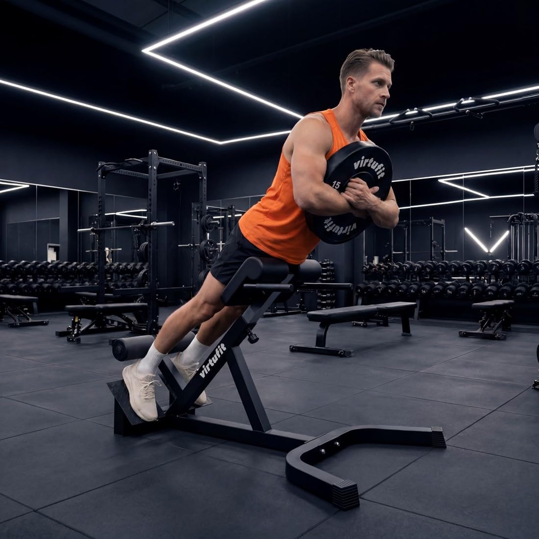 VirtuFit Hyperextension Pro - Chaise Romaine - Entraîneur de Dos