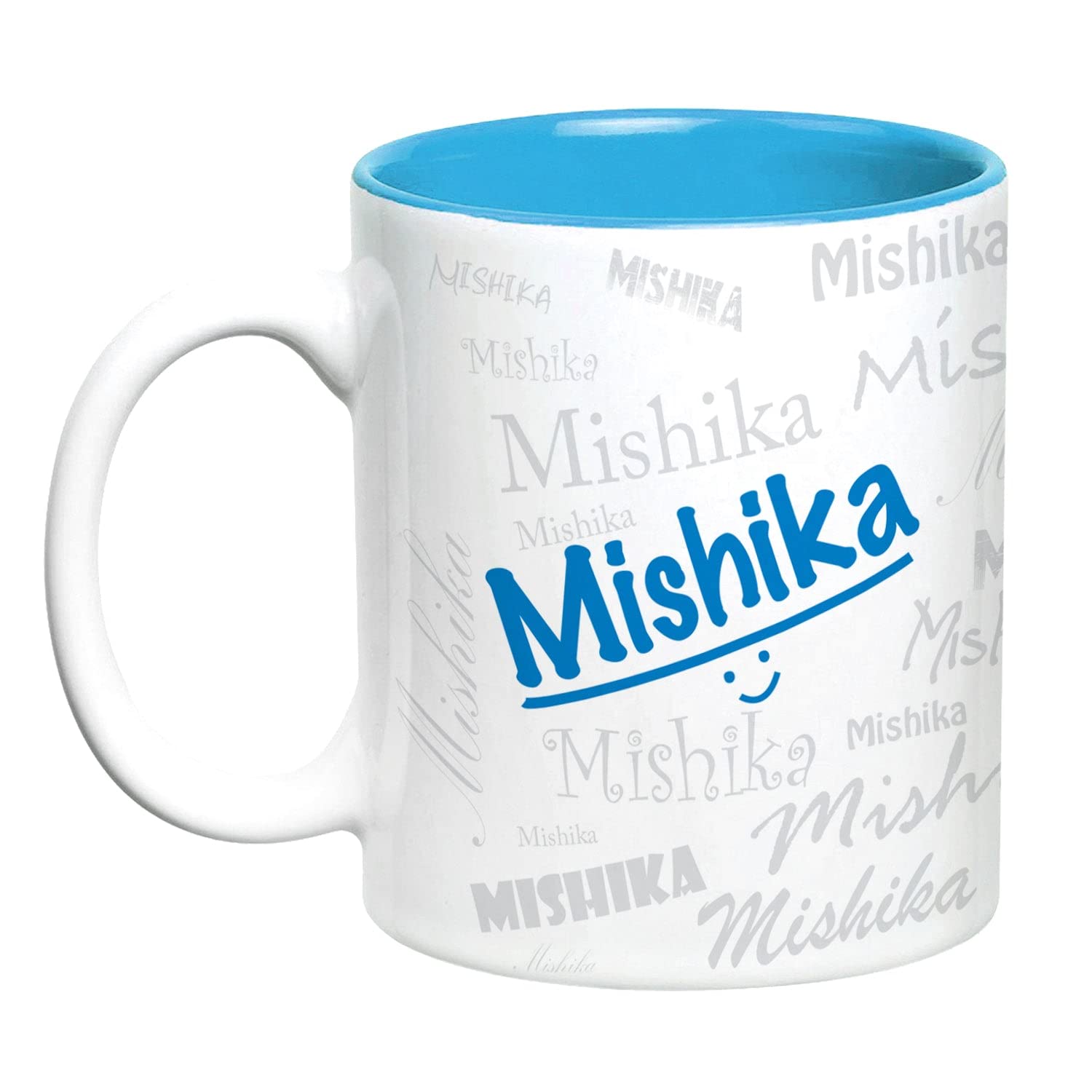 Hot MuggsMe Graffiti Mug - Mishika Personalised Name Ceramic, 315ml, 1 Unit