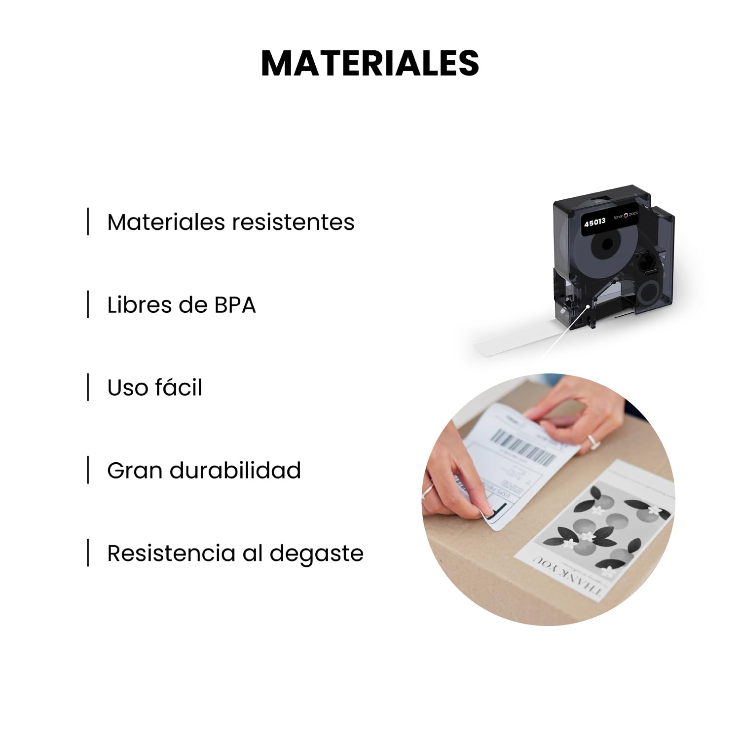 TONER PACK 40913 Etiquetas Cintas Compatibles Blancas y Texto Negro 9mm x 7m para Dymo 160 210D 260P 280 360D 420P 450D (20 Unidades)