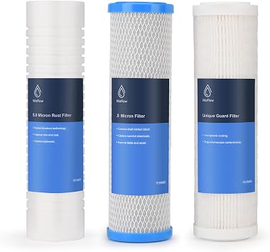 3-Stage RV Water Filter Fit for Clearsource Ultra Three Canister System Includes 5-Micron Sediment Filter, 0.5-Micron Coconut Carbon Block, Final Guard Stage, Improves Taste & Odor