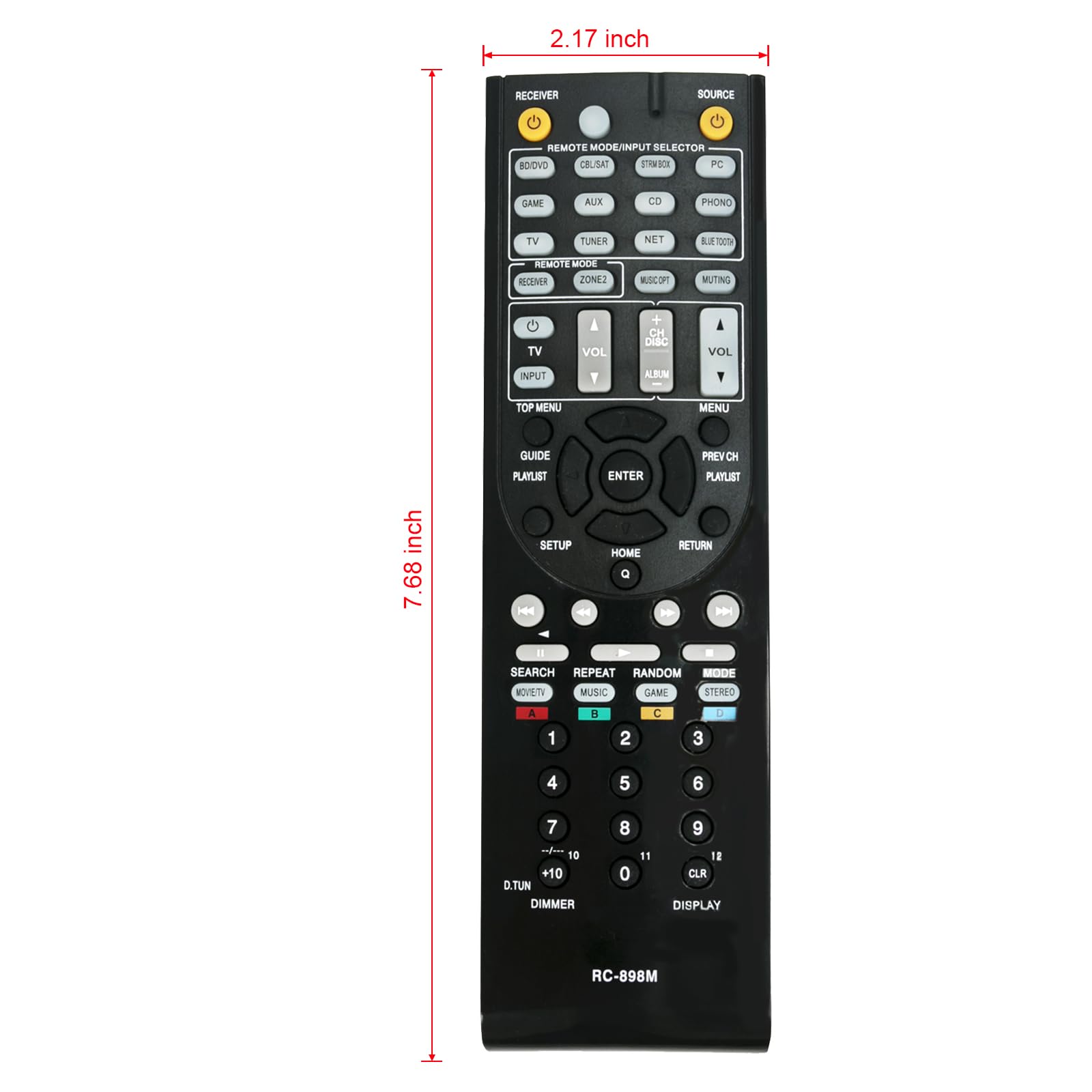 Amazon.com: RC-898M Replaced Remote fit for Onkyo AV Receiver TX