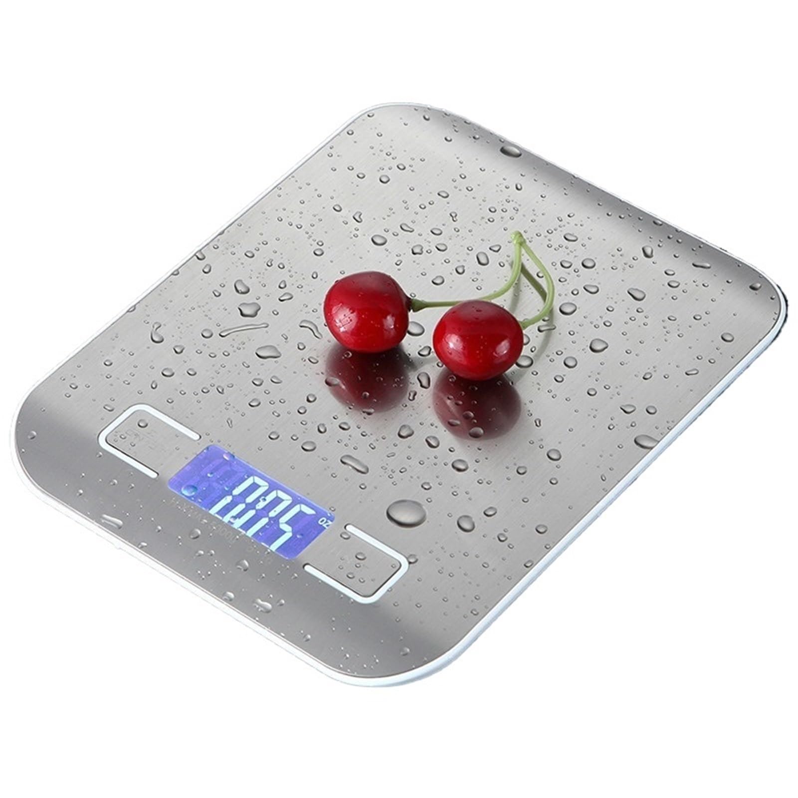 Cyfrowa waga kuchenna 5 kg/10 kg, elektroniczna waga ze stali nierdzewnej (A2 10 kg-Battery)