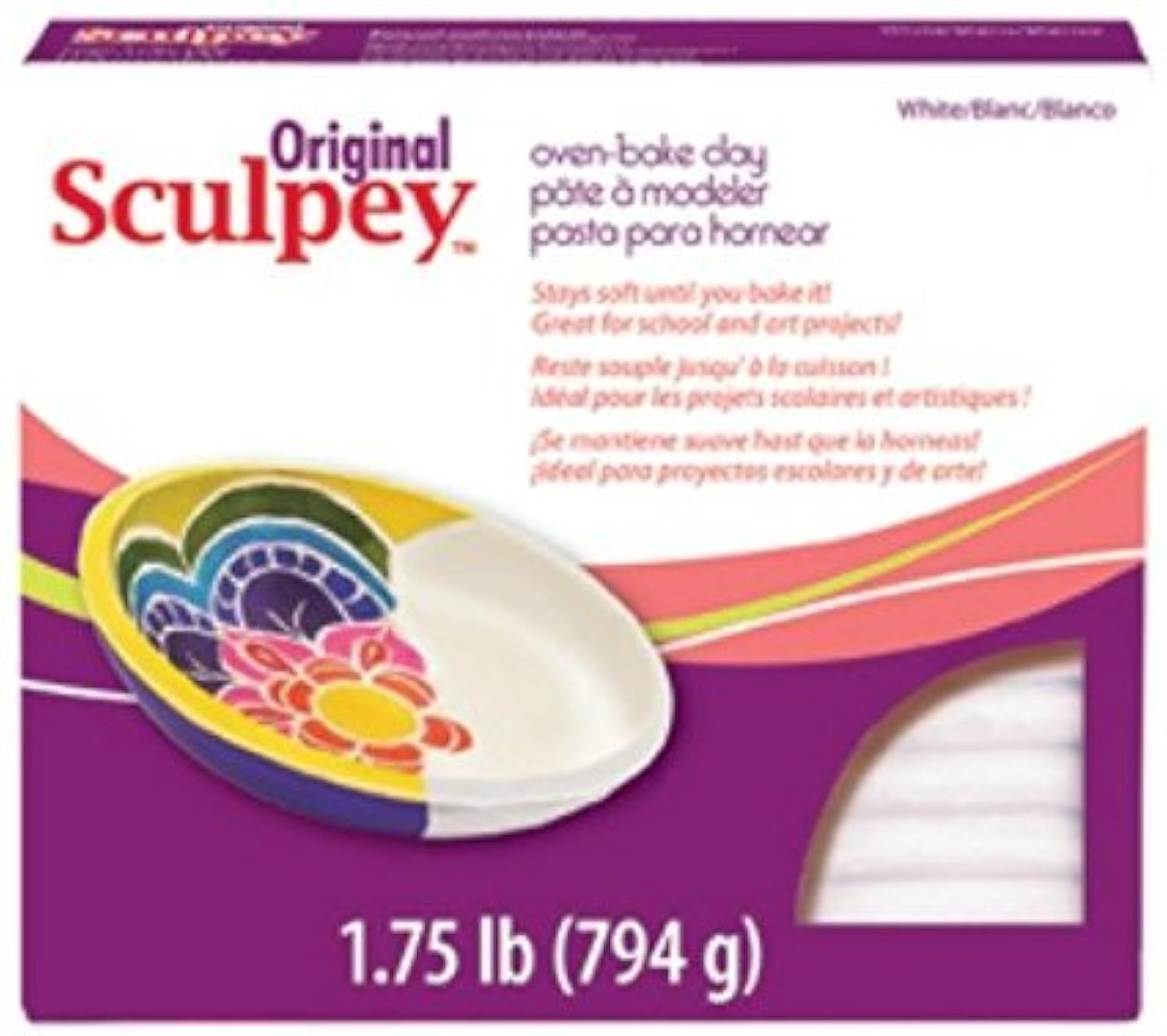 Polyform Sculpey Original Polymer Clay, 1.75-Pound, White (2-Pack)