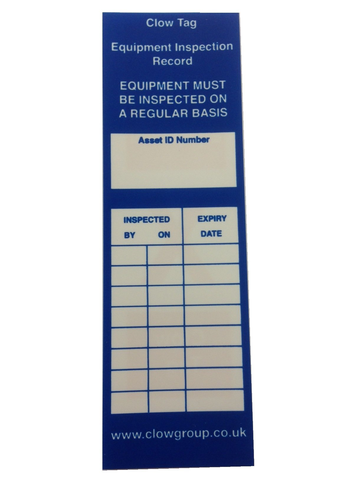 Clow Blue Fvlfil Ladder Inspection Tag - Equipment Inspection Record -Insert Cti Ladder Tags