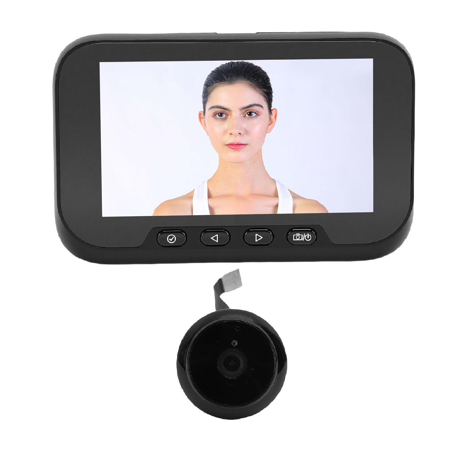 Cámara de Mirilla de Vídeo, Pantalla HD de 4,5 Pulgadas 1080P, Visión Nocturna con Detección de Movimiento PIR de Gran Angular de 135 Grados, con Batería Recargable de 3800