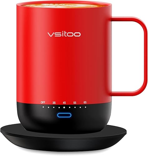 VSITOO S3PRO - Taza de café térmica con control de temperatura, 14 onzas, taza de viaje inteligente con calentador de café controlado manual y por