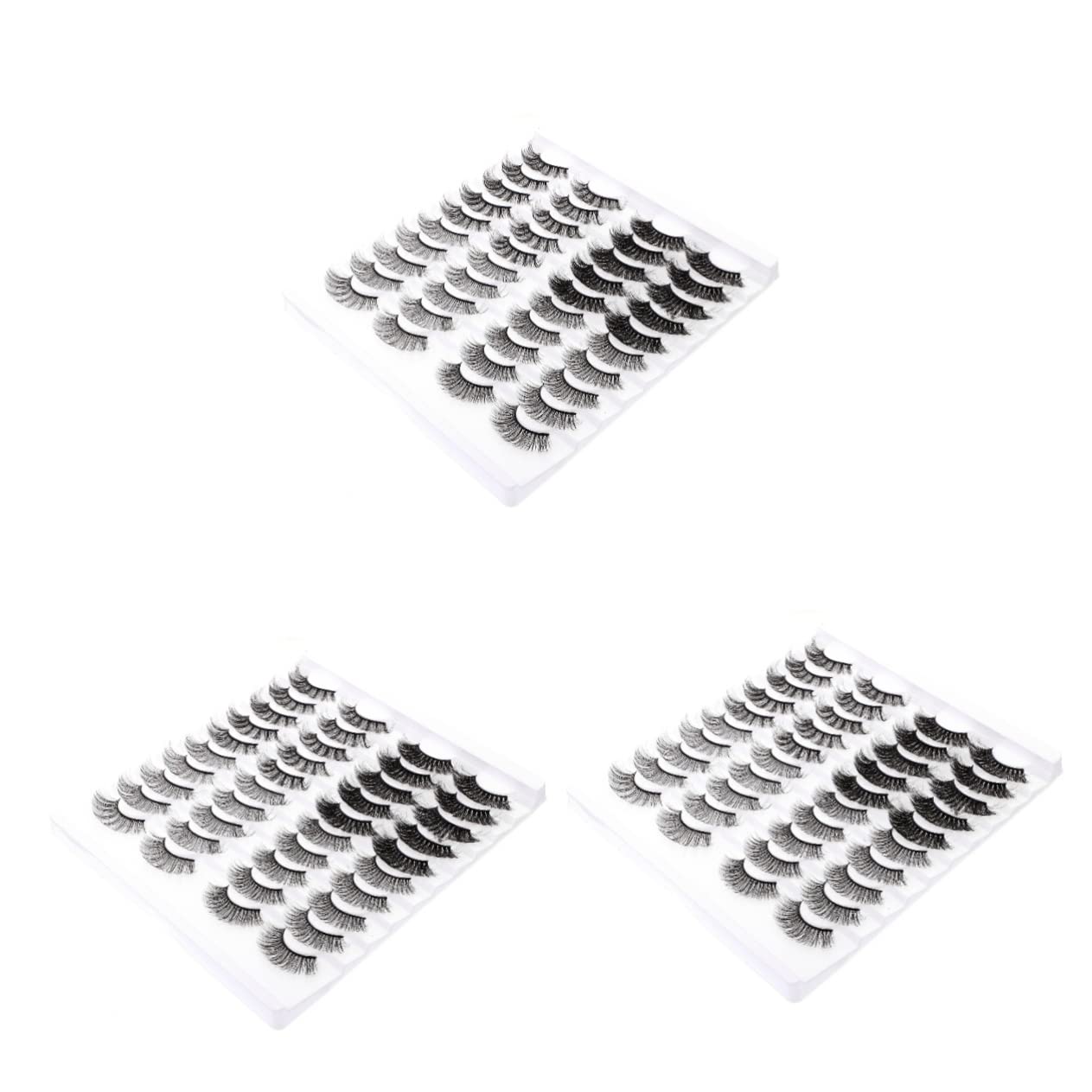 MAGICLULU 3 Set Di Ciglia Finte Dal Design Elegante Naturali E Realistiche Per Cosmetici Ragazze Bellezza 20 Paia*3