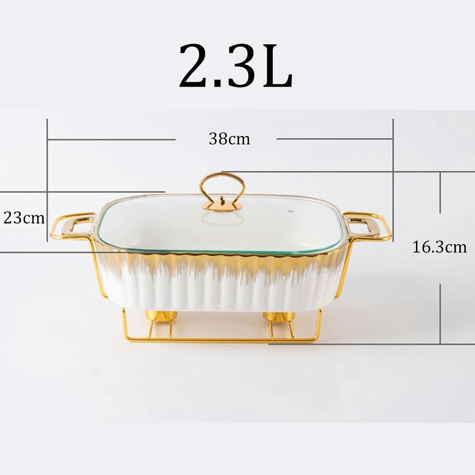 Scaldavivande In Ceramica, Scaldavivande Rettangolari Sotto Smalto Di Dimensioni Standard E Scaldavivande Per Buffet Con Coperchio In Vetro, Vassoio Scaldavivande Per Matrimoni, Feste E Banchetti, Ve