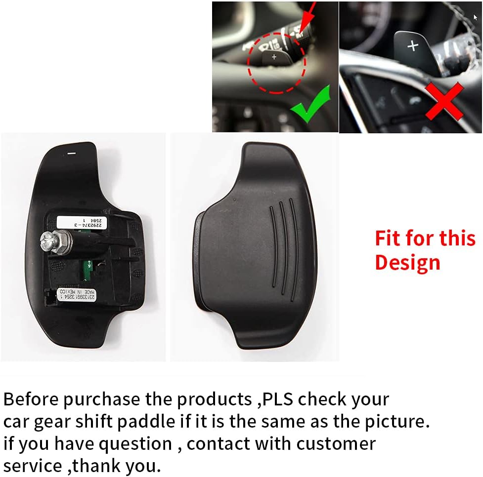 SANRILY 2PCS/Pair Car Accessories Aluminum Steering Paddle Shifter Extension for Cadillac CT6 XT5 2016-2019, Fits for Chevy Camaro 2012-2015 Replacement Kit Billet Paddles Shifters Red